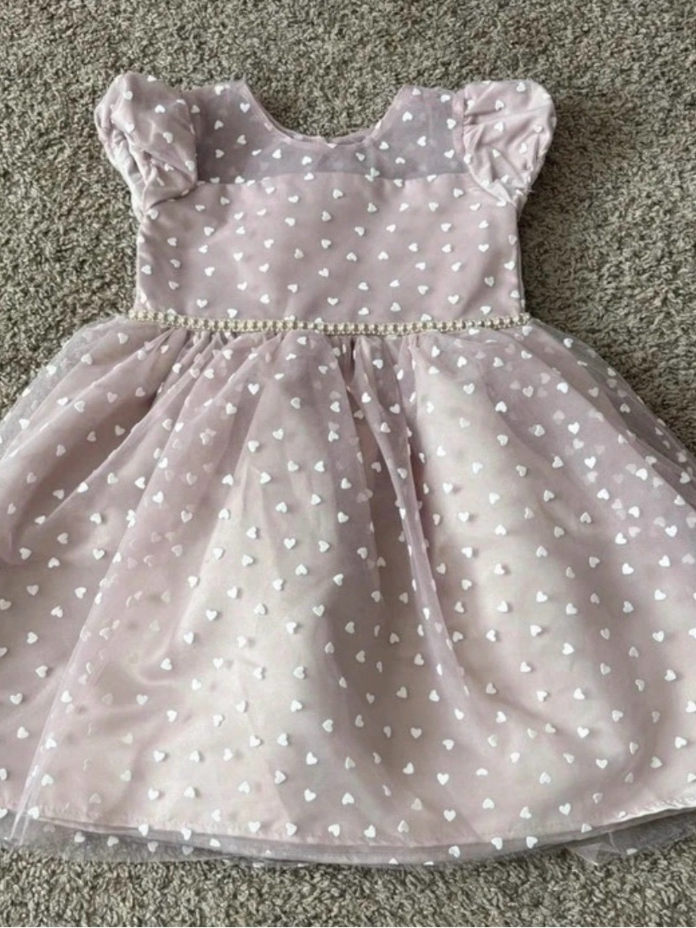 Blueberi Boulevard Dusty Pink Heart Tulle Dress